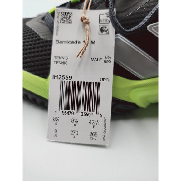 Size 9 adidas Barricade Men\'s Tennis Shoes IH2559 New main image 5